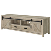 Mueble para TV Madra de 2 puertas de madera de ingeniería de 79 pulgadas en pino oscuro