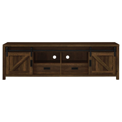 Mueble para TV Madra de 2 puertas de madera de ingeniería de 79 pulgadas en pino oscuro