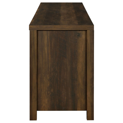 Mueble para TV Madra de 2 puertas de madera de ingeniería de 79 pulgadas en pino oscuro