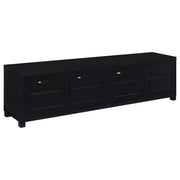 Mueble para TV Jupiter de 79 pulgadas y 4 puertas de madera de ingeniería, color negro