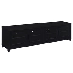 Mueble para TV Jupiter de 79 pulgadas y 4 puertas de madera de ingeniería, color negro