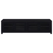 Mueble para TV Jupiter de 79 pulgadas y 4 puertas de madera de ingeniería, color negro