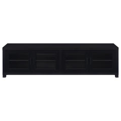 Mueble para TV Jupiter de 79 pulgadas y 4 puertas de madera de ingeniería, color negro