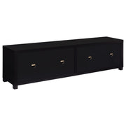 Mueble para TV Jupiter de 79 pulgadas y 4 puertas de madera de ingeniería, color negro