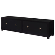 Mueble para TV Jupiter de 79 pulgadas y 4 puertas de madera de ingeniería, color negro