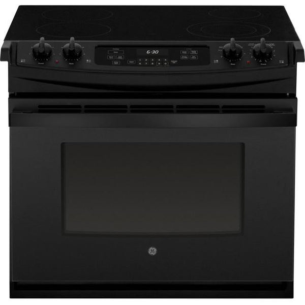 GE 30-inch, Drop-In Electric Range with Ceramic Glass Cooktop JD630DTBB