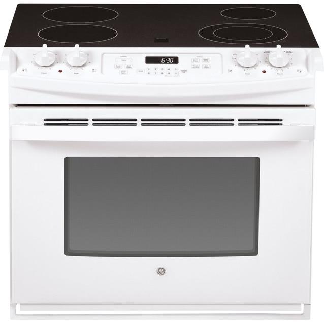 GE 30-inch, Drop-In Electric Range with Ceramic Glass Cooktop JD630DTWW