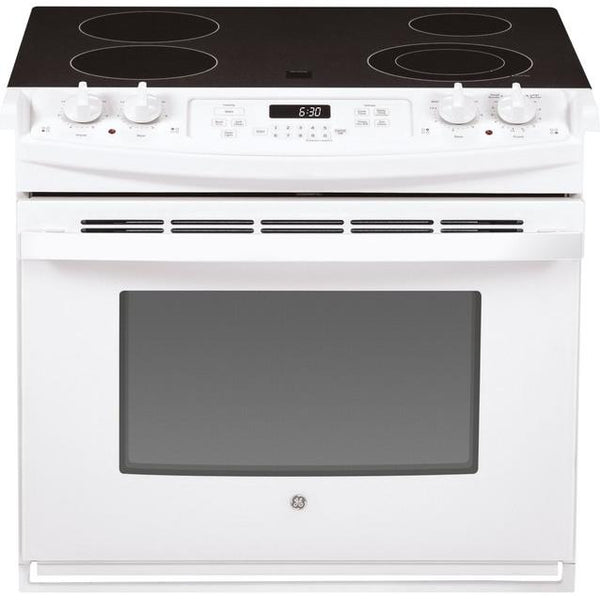 GE 30-inch, Drop-In Electric Range with Ceramic Glass Cooktop JD630DTWW