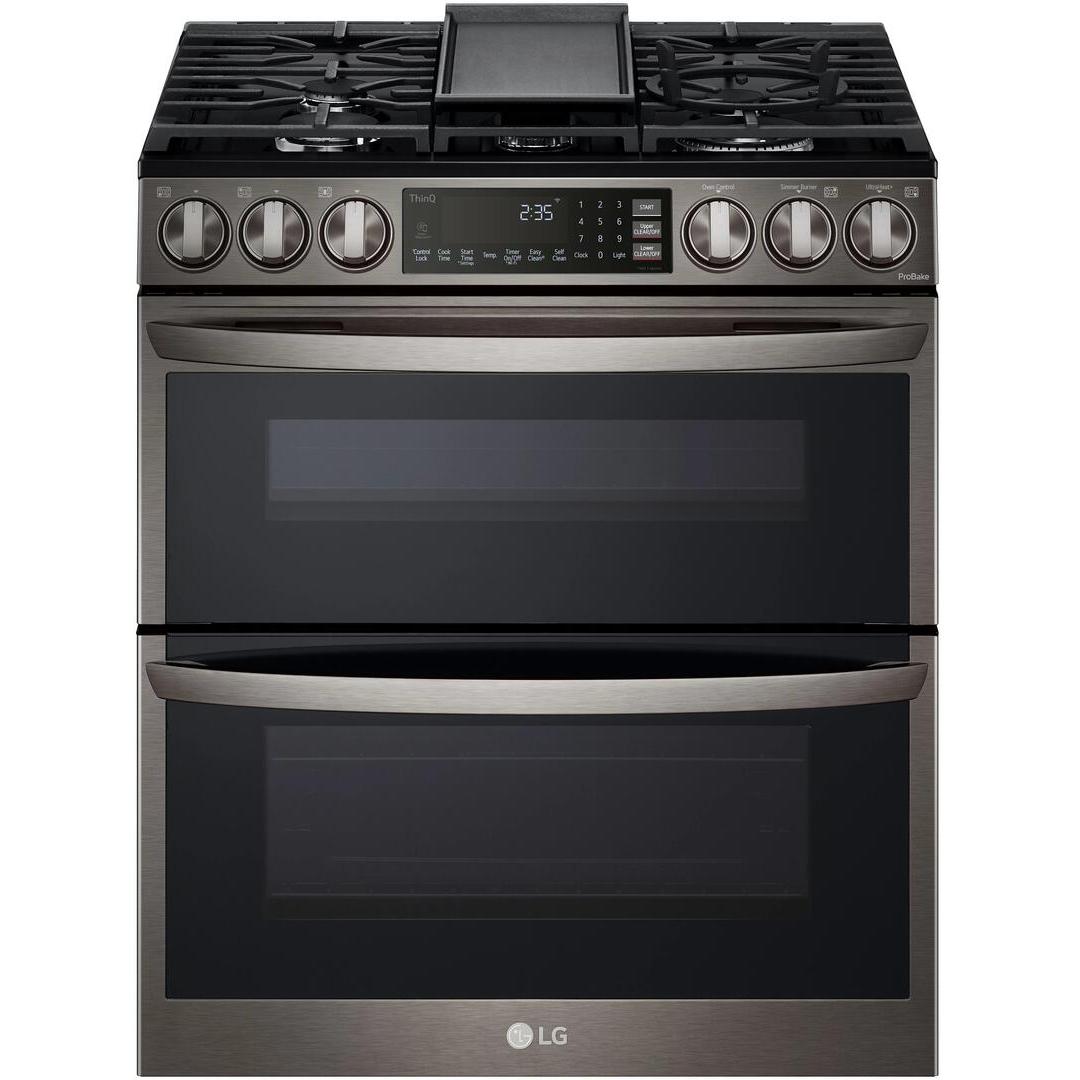 LG 30-inch Slide-In Gas Double Range with ProBake® Convection and InstaView® LTGL6937D IMAGE 1