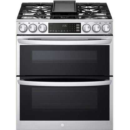 LG 30-inch Slide-In Gas Double Range with ProBake® Convection and InstaView® LTGL6937F IMAGE 1