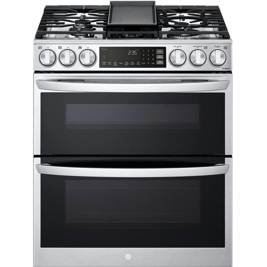 LG 30-inch Slide-In Gas Double Range with ProBake® Convection and InstaView® LTGL6937F IMAGE 1