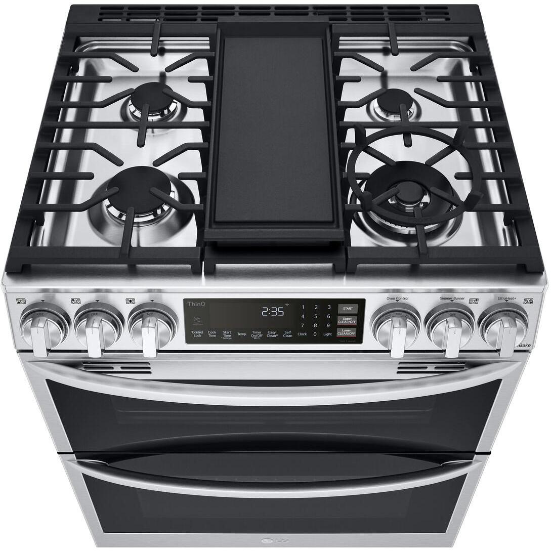 LG 30-inch Slide-In Gas Double Range with ProBake® Convection and InstaView® LTGL6937F IMAGE 4