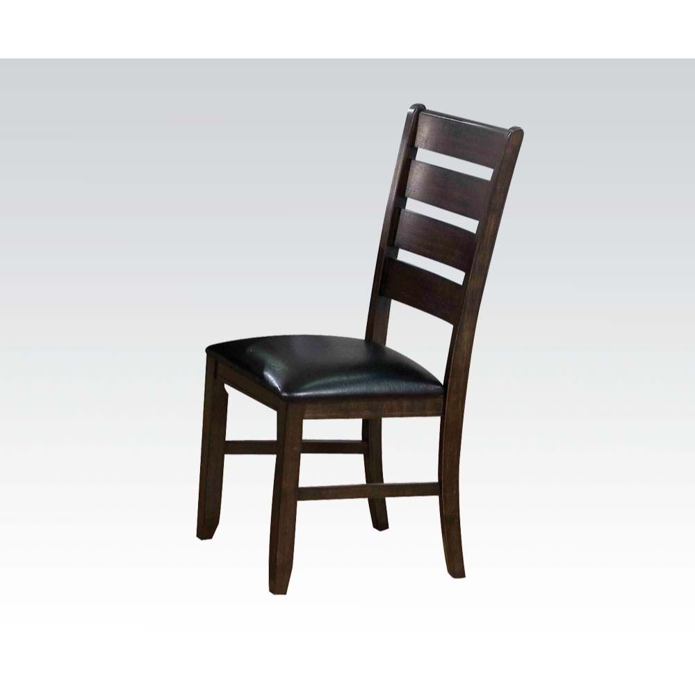 Urbana Side Chair (Set of 2) - Black Leatherette & Espresso