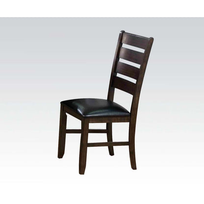 Urbana Side Chair (Set of 2) - Black Leatherette & Espresso