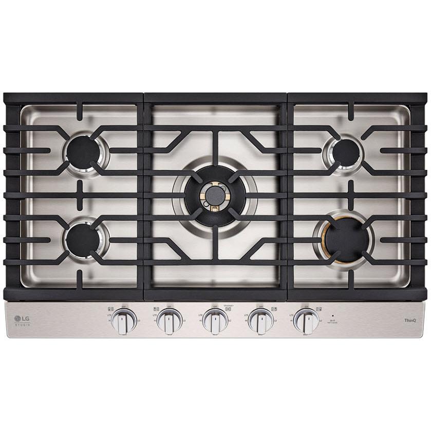  LG STUDIO 36-inch Built-in Gas Cooktop with UltraHeat™ Dual Burner CBGS3628S IMAGE 1