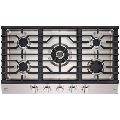  LG STUDIO 36-inch Built-in Gas Cooktop with UltraHeat™ Dual Burner CBGS3628S IMAGE 1