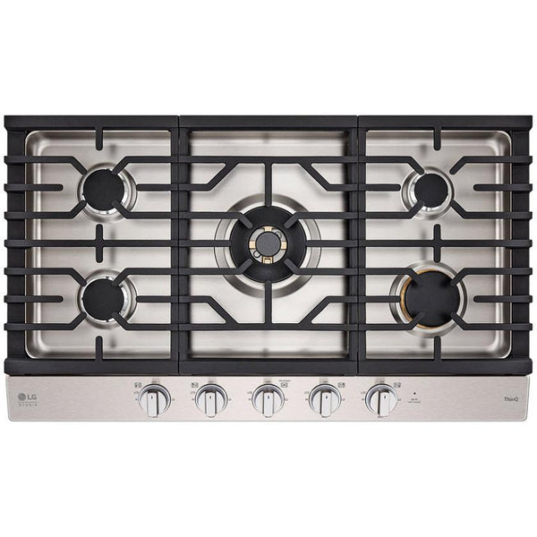 LG STUDIO 36-inch Built-in Gas Cooktop with UltraHeat™ Dual Burner CBGS3628S