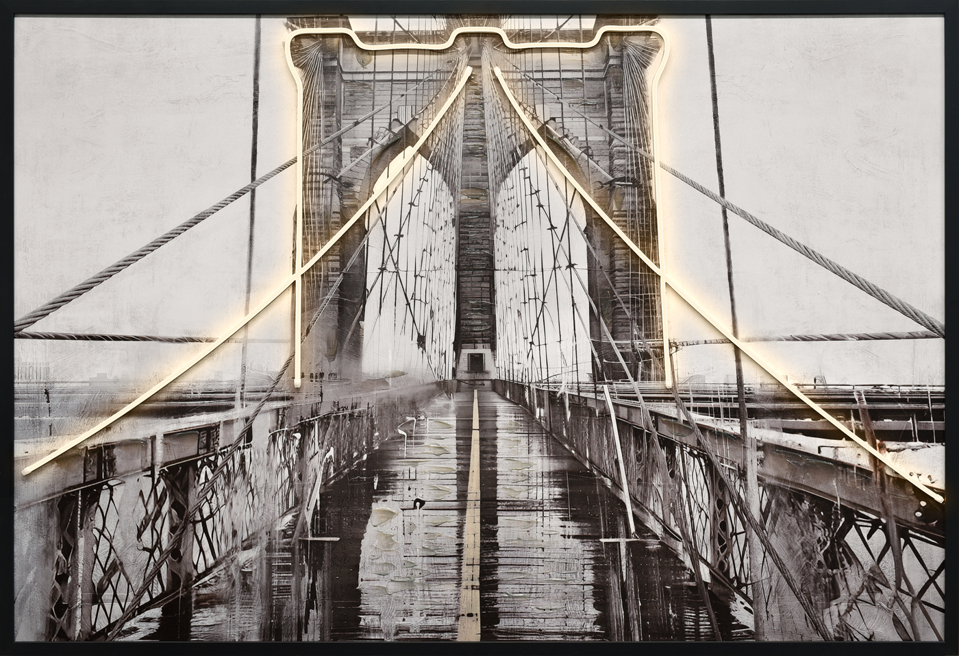 Luminous Crossing Hand-embellished LED in Frame