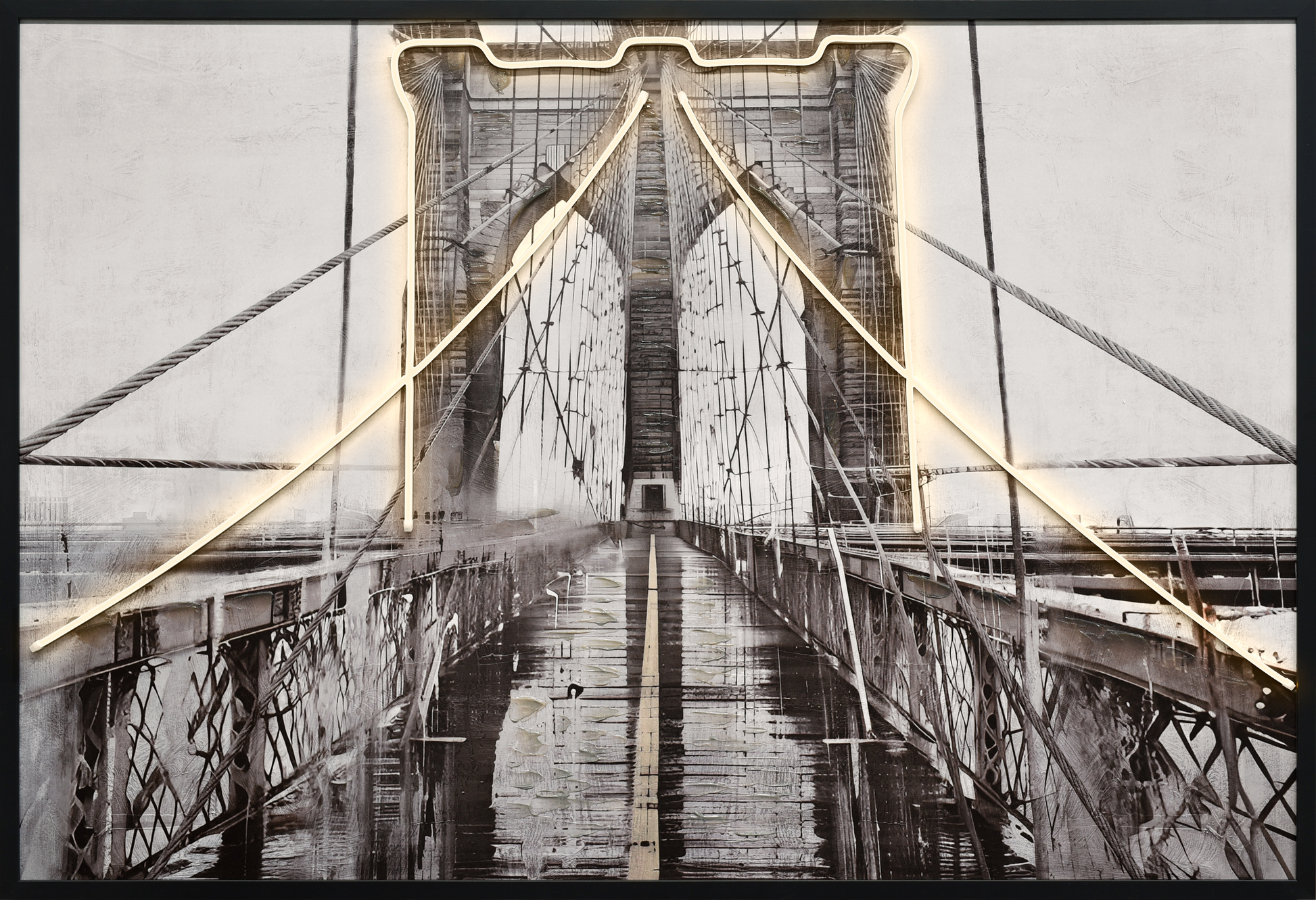 Luminous Crossing Hand-embellished LED in Frame