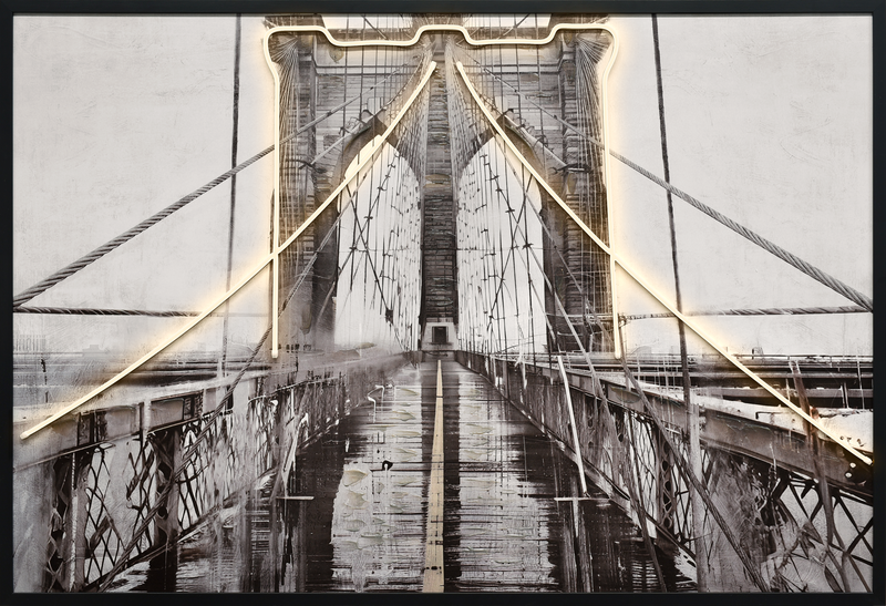 Luminous Crossing Hand-embellished LED in Frame