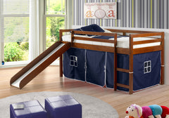 Twin Low Loft Tent Bed W/ Slide