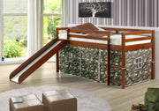 Twin Low Loft Tent Bed W/ Slide