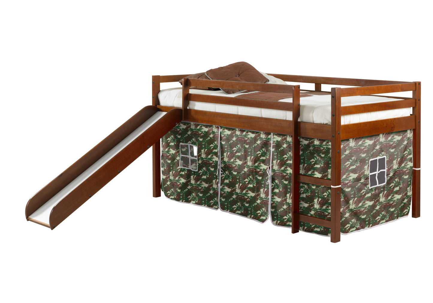 Twin Low Loft Tent Bed W/ Slide
