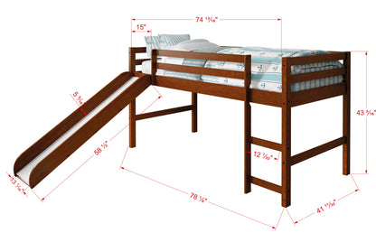 Twin Low Loft Tent Bed W/ Slide