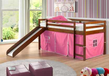 Twin Low Loft Tent Bed W/ Slide