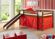Twin Low Loft Tent Bed W/ Slide