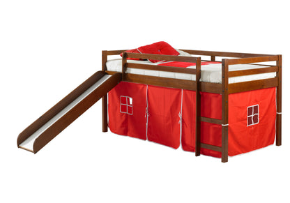 Twin Low Loft Tent Bed W/ Slide