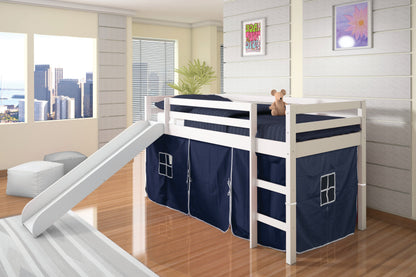 Twin Low Loft Tent Bed W/ Slide