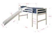 Twin Low Loft Tent Bed W/ Slide