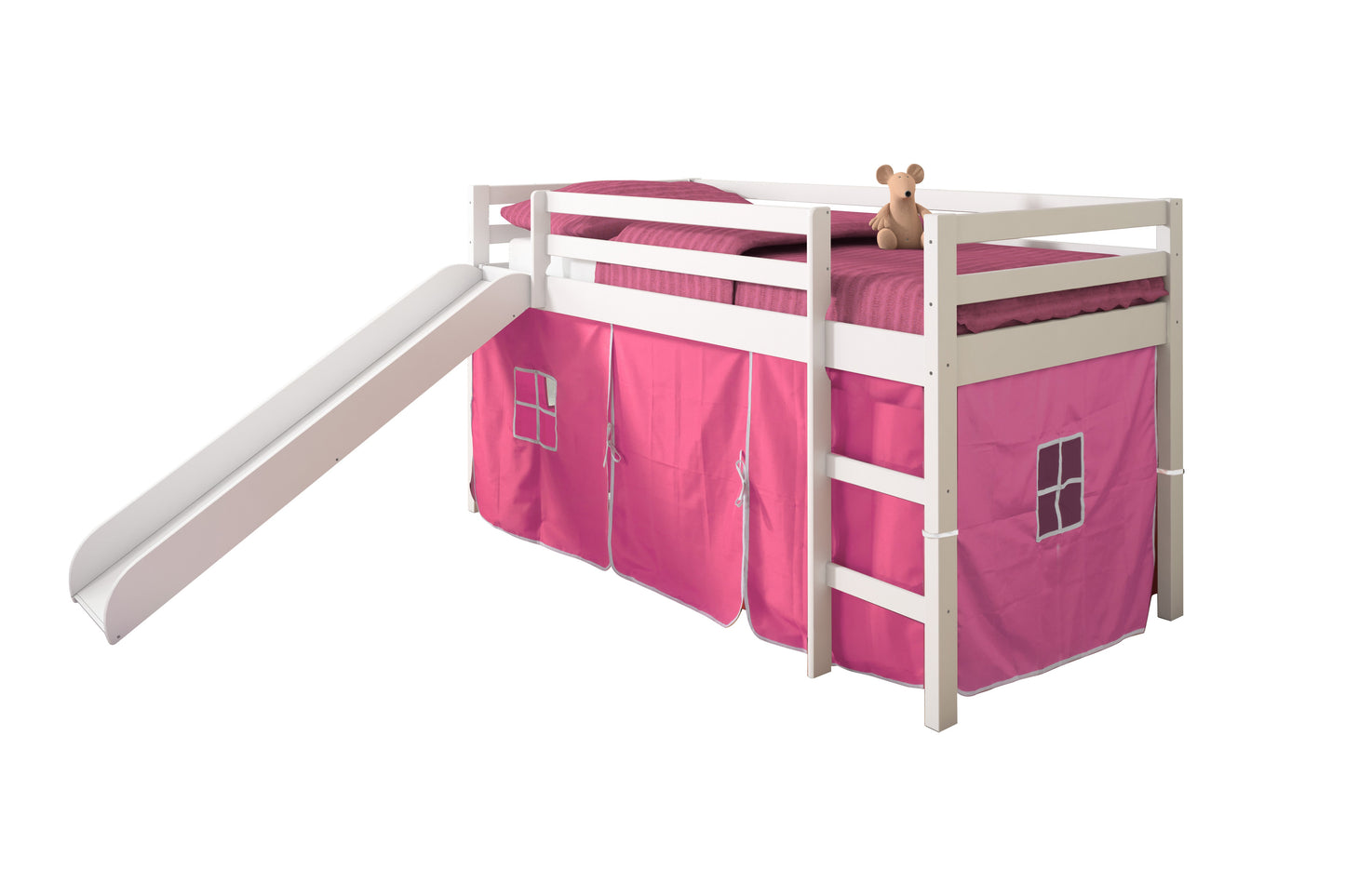 Twin Low Loft Tent Bed W/ Slide