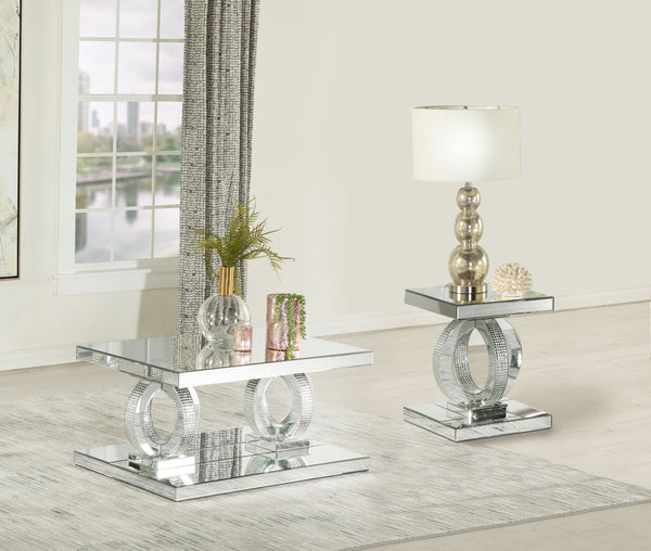 Breena Mirrored Coffee and End Table Set