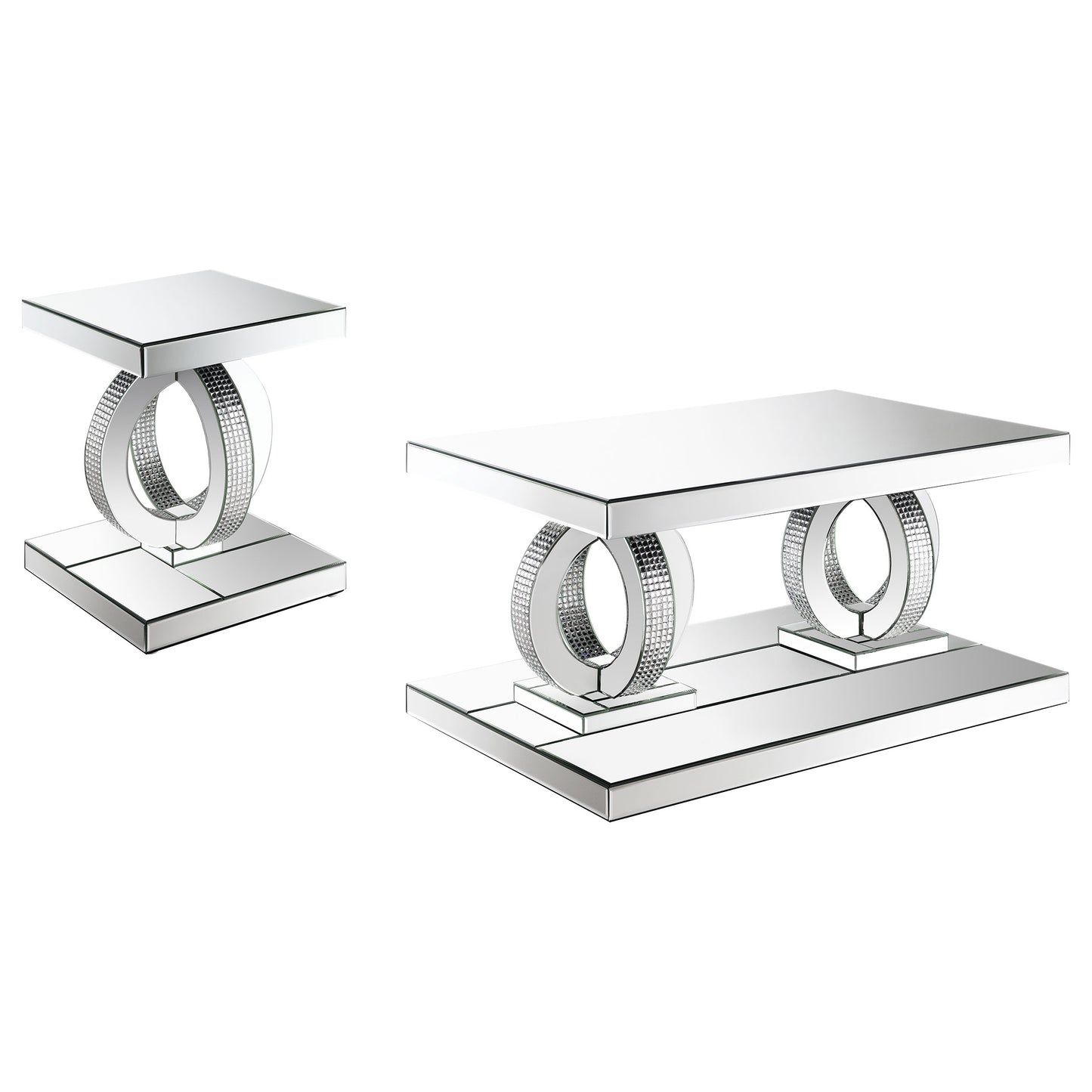 Breena Mirrored Coffee and End Table Set
