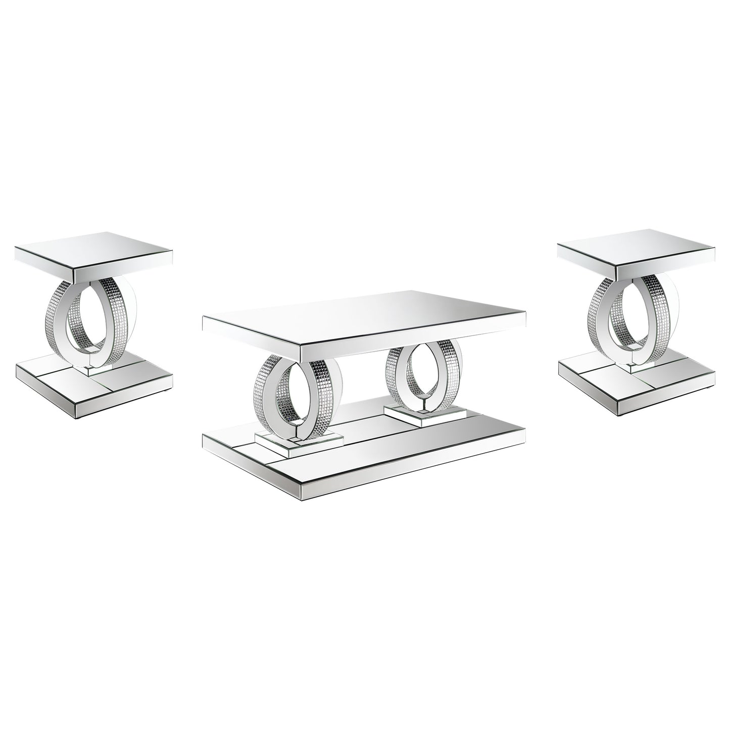 Breena Mirrored Coffee and End Table Set