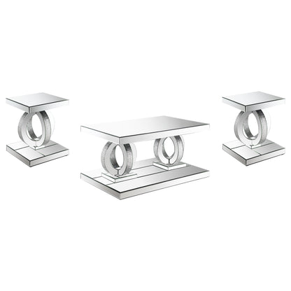 Breena Mirrored Coffee and End Table Set