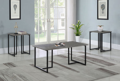 Nyla Engineered Wood Coffee Table Set Weathered Grey