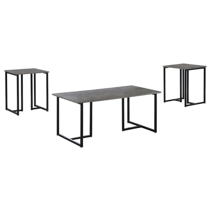 Nyla Engineered Wood Coffee Table Set Weathered Grey