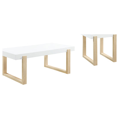 Pala  Coffee and End Table Set White High Gloss
