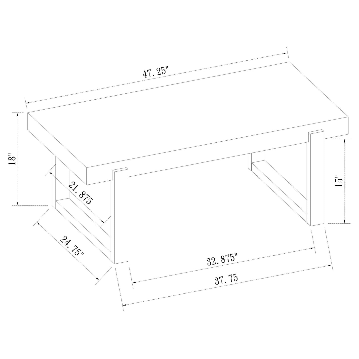 Mesa de centro rectangular Pala blanca de alto brillo y natural