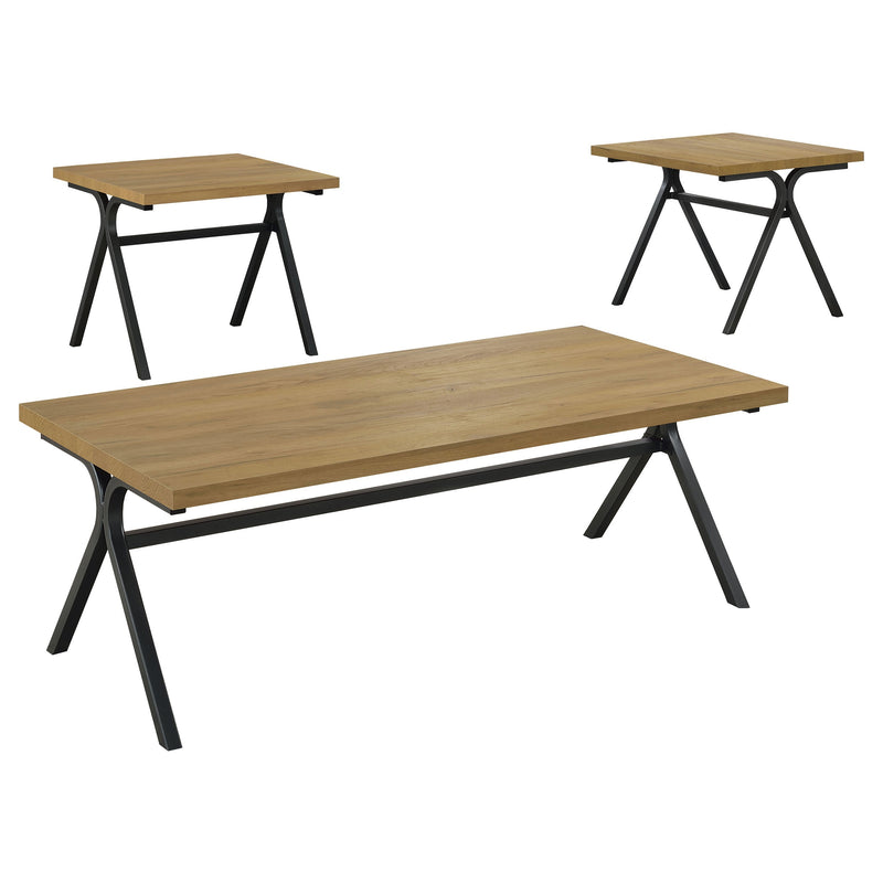 Colmar Engineered Wood Coffee Table Set Golden Oak