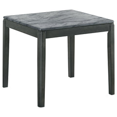 Mesa auxiliar cuadrada de imitación de mármol Mozzi en gris y negro