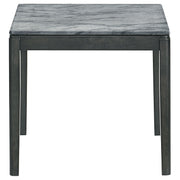 Mesa auxiliar cuadrada de imitación de mármol Mozzi en gris y negro