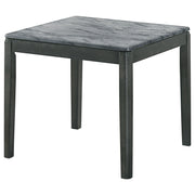 Mesa auxiliar cuadrada de imitación de mármol Mozzi en gris y negro