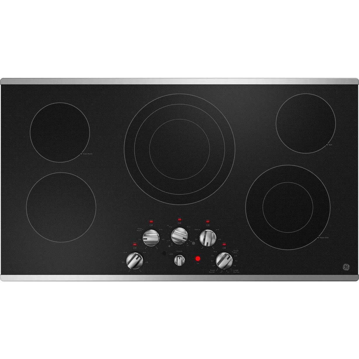  GE 36-inch Built-in Electric Cooktop JEP5036STSS IMAGE 1