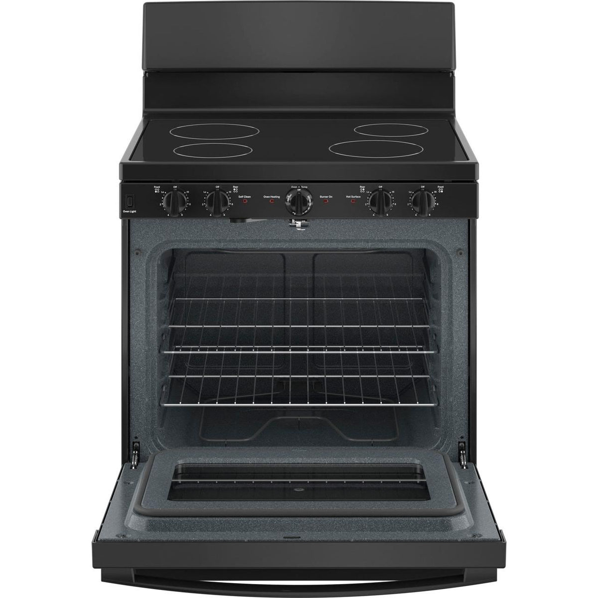 GE 30-inch Freestanding Electric Range with Radiant Smooth Cooktop JB480DTBB IMAGE 2
