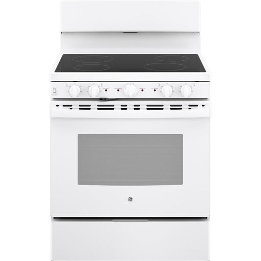 GE 30-inch Freestanding Electric Range with Radiant Smooth Cooktop JB480DTWW IMAGE 1