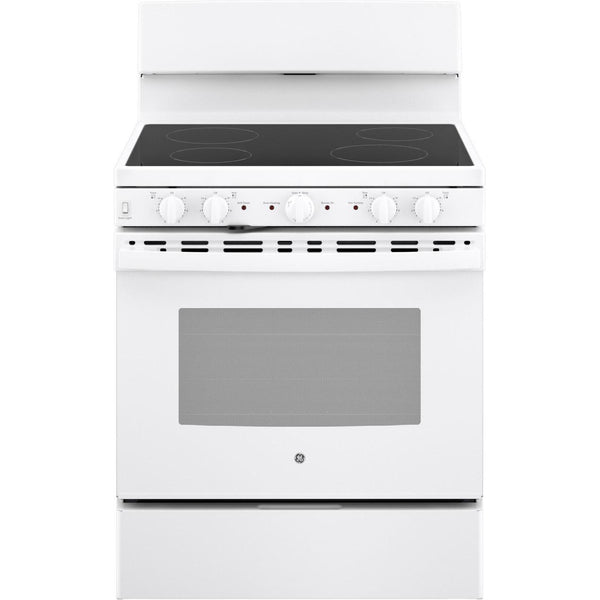 GE 30-inch Freestanding Electric Range with Radiant Smooth Cooktop JB480DTWW